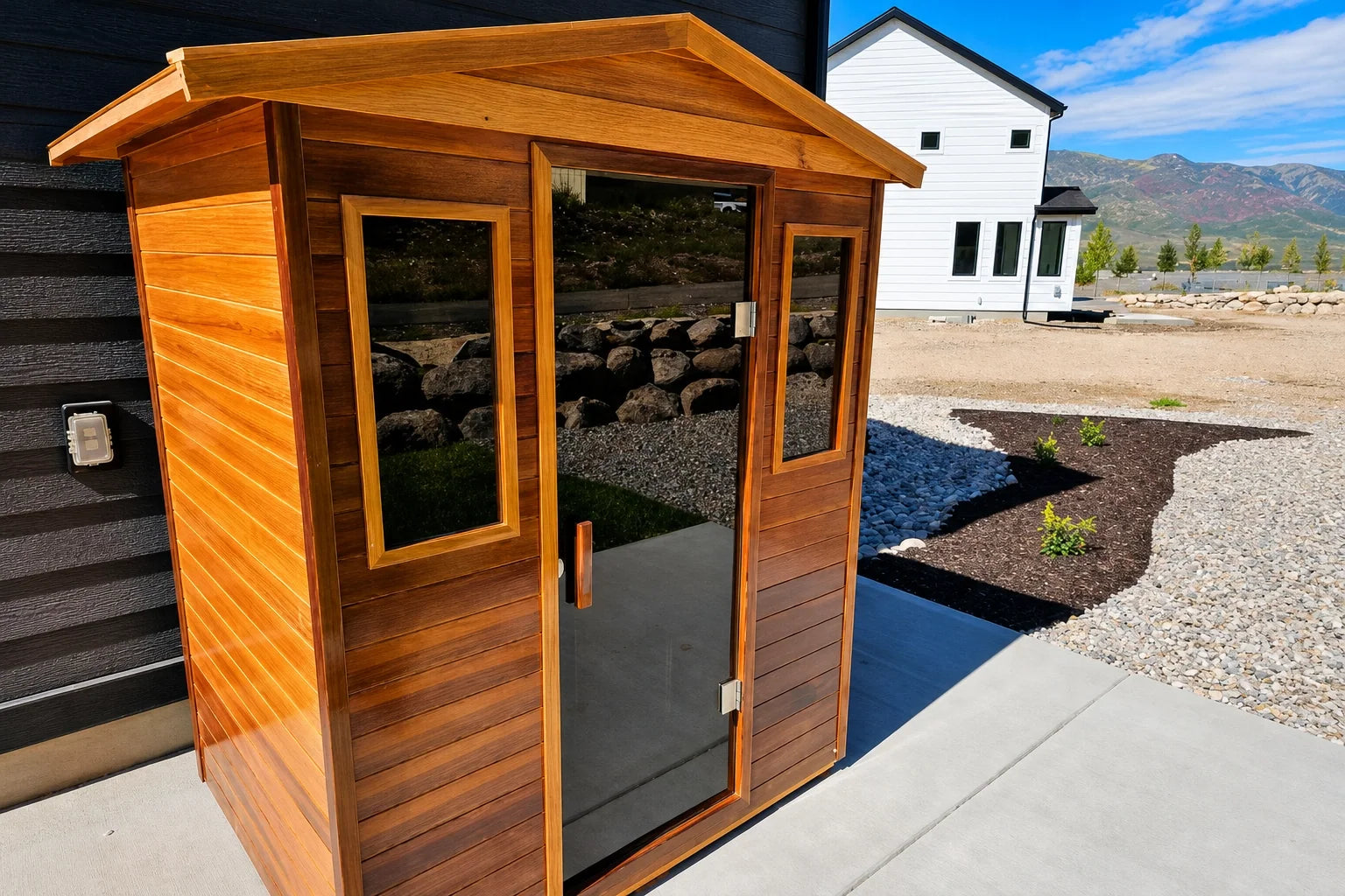 Why Our Outdoor Sauna Uses a Classic American Gable Roof