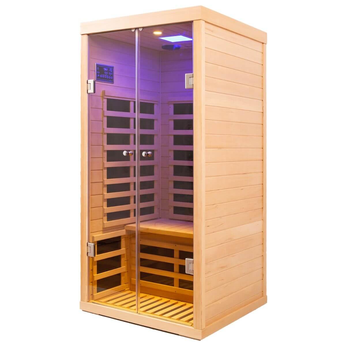 Ample-901SH 1 Person Low EMF Infrared Sauna – SalusHEAT