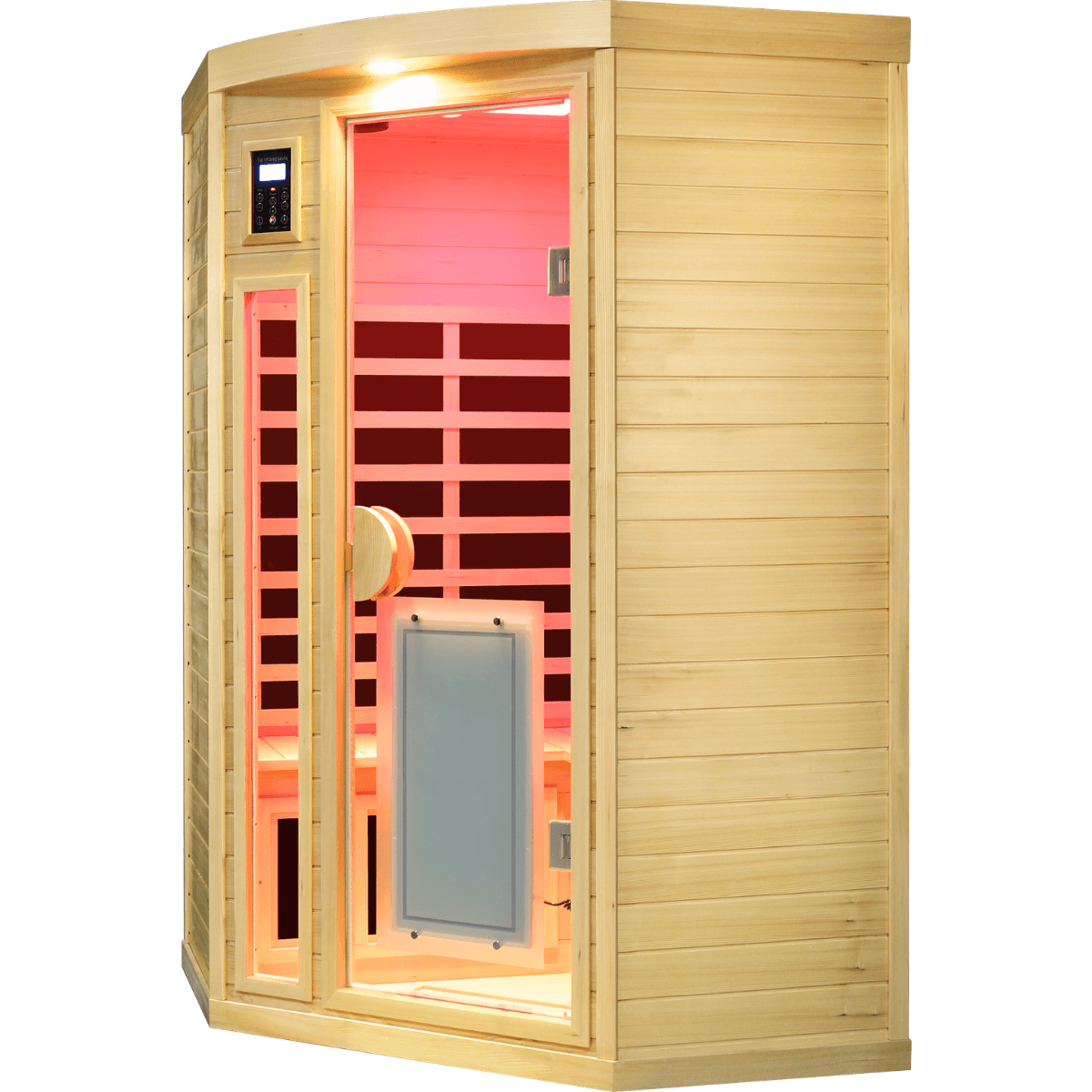 Maxwell-907BH Corner 2 Person Low EMF Infrared Sauna – SalusHEAT