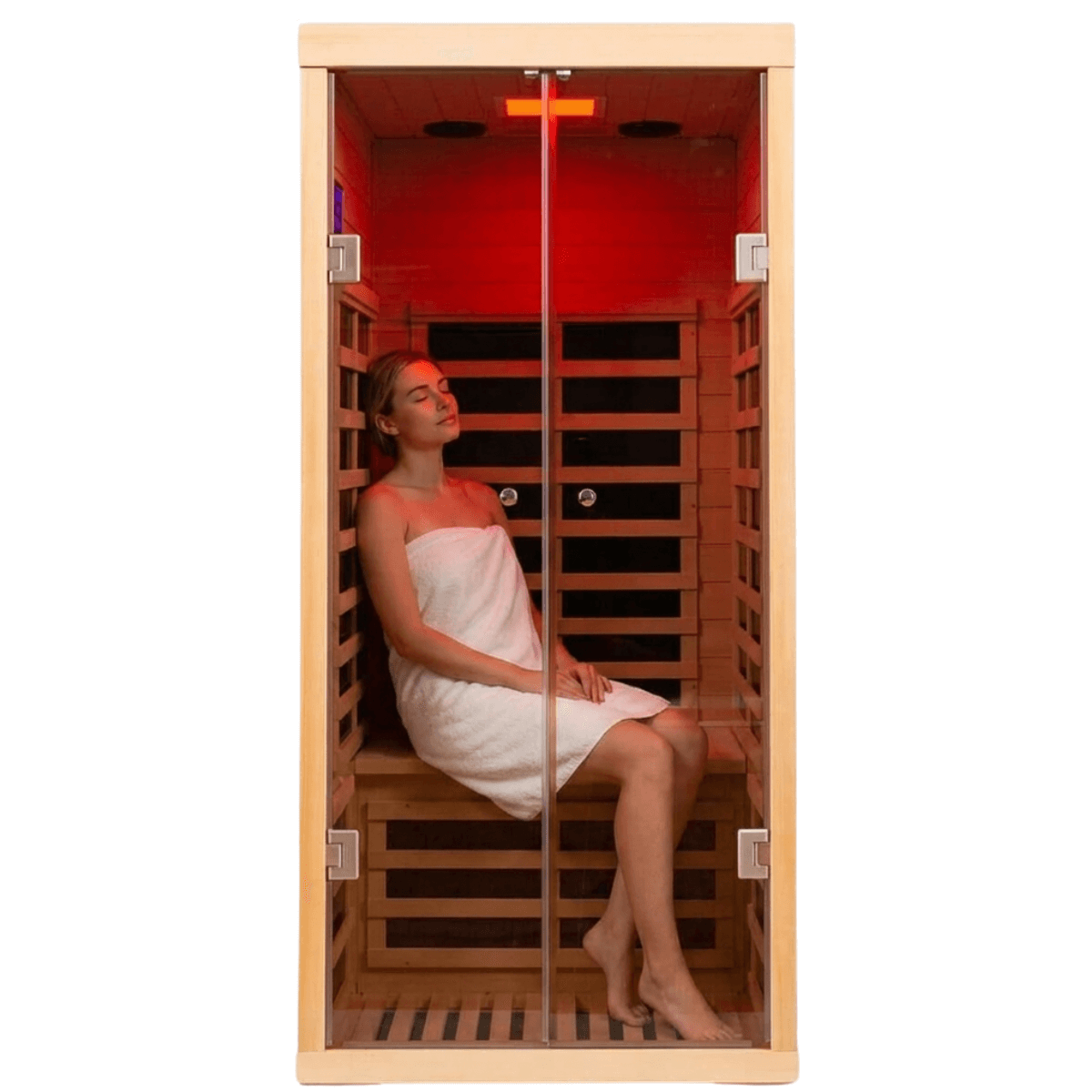 Ample-901SH 1 Person Low EMF Infrared Sauna – SalusHEAT Saunas Direct