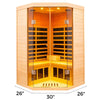 SalusHeat Ample-907SH Corner 2 Person Low EMF Infrared Sauna