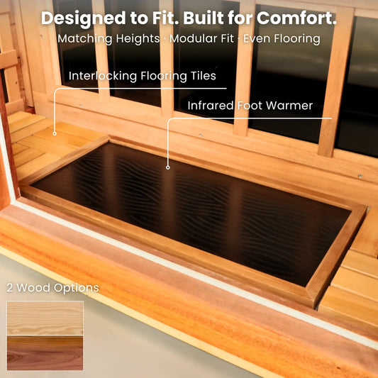 SalusHeat Burlywood Interlocking Flooring Tiles – Easy DIY, Trim to Fit
