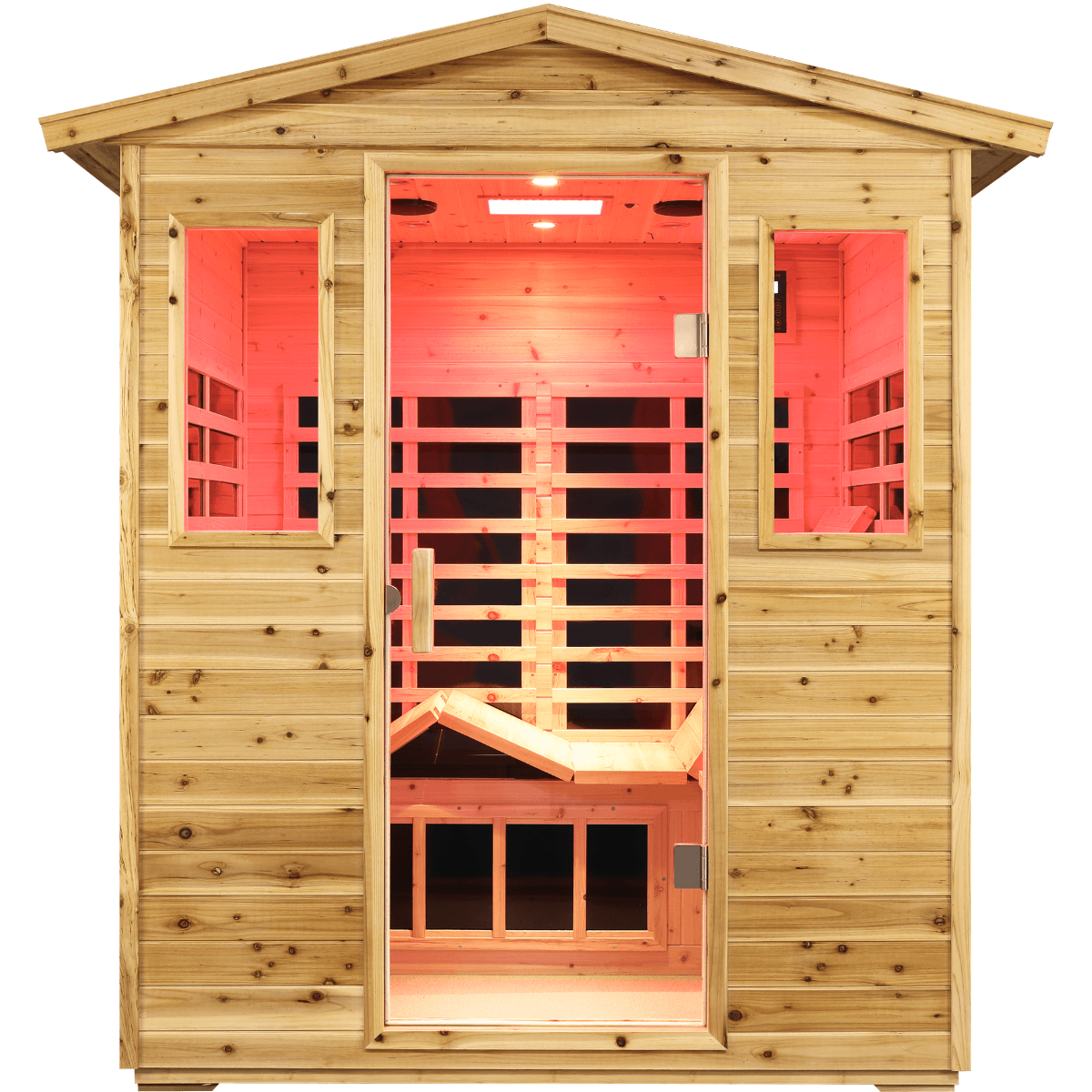 Garner-904VS 4 Person Outdoor Infrared Sauna – SalusHEAT Saunas Direct
