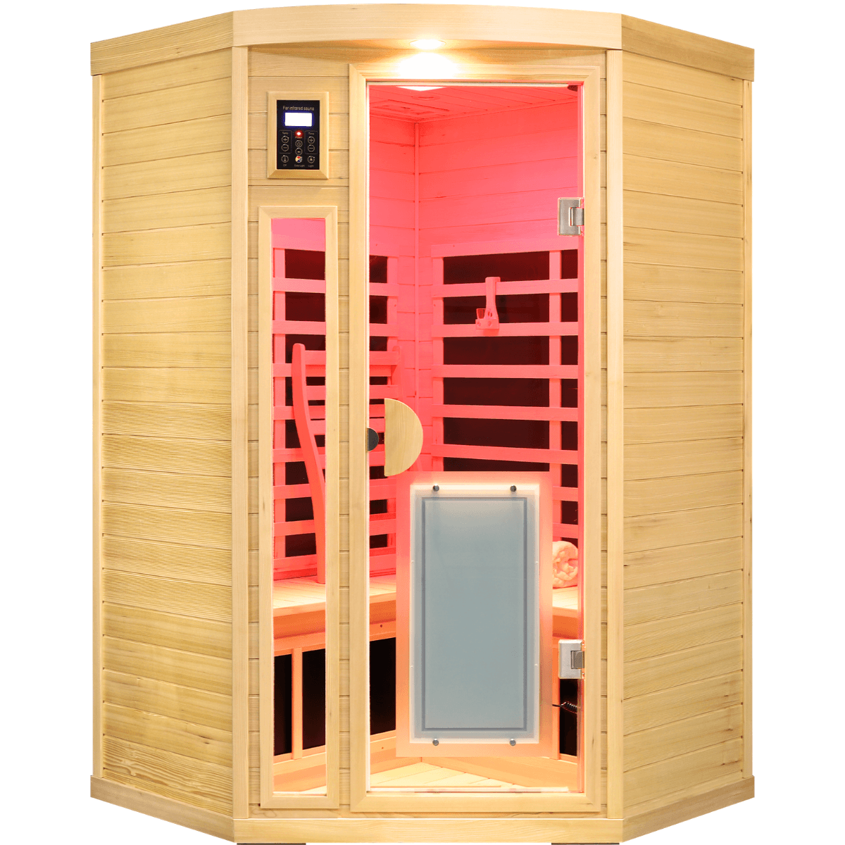 Maxwell-907BH Corner 2 Person Low EMF Infrared Sauna – SalusHEAT