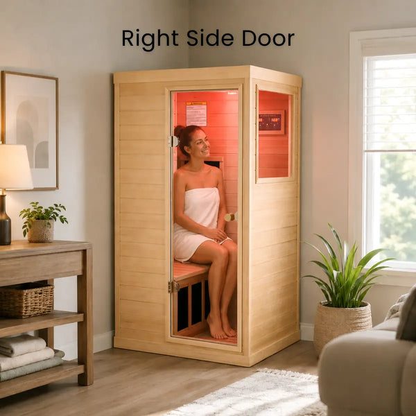 Sublime-909MR 1 Person Side Door Far Infrared Sauna in Red Cedar