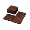 SalusHeat Solid Wood Interlocking Flooring Tiles (Set of 10) Redwood / Striped Pattern