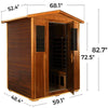 SalusHeat Wearwell-904VR 4 Person Outdoor Low EMF Infrared Sauna in Red Cedar